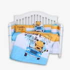 100% Cotton cot bed set carton design tiger baby crib bedding set for boy