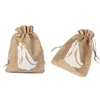 Elegant Vintage Natural Burlap Hessia Gift Bags For Wedding Sweet Bag Wedding Favors Gift For Guest Bride Groom Dresses