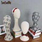 Hat and scarf display fabric wooden mannequin head