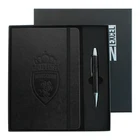 promotional items plain color pu leather notebook gift box set