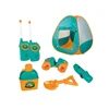 Kids Tent Camping Set Includes Big Tent, Telescope, 2 Walkie Talkies Water Bottle Shovel Multifunctional Whistle Compass