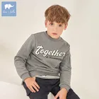 DBK8151 dave bella 5Y-13Y kids boys fashion pullover children long sleeve t shirts baby boutique handsome tops