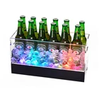 Rechargeable battery cheap square waterproof plastic electric led light glow wine beer ice bucket