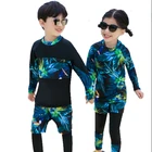 2019 children's diving suit sunscreen 3 Pcs long-sleeved snorkeling suit boys Girls swimwear