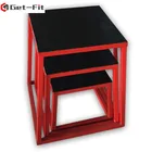 Fitness training adjustable sit up jump plyo boxes set