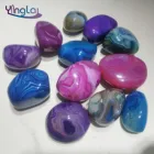 Dyed Crystal Wholesale Natural Mineral Dyed Purple Agate Palm Gemstone Crystal Healing Stones for Gift