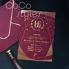 Cocostyles diy chinese style red wedding invitations card with golden hot stamping for traditional chinese wedding