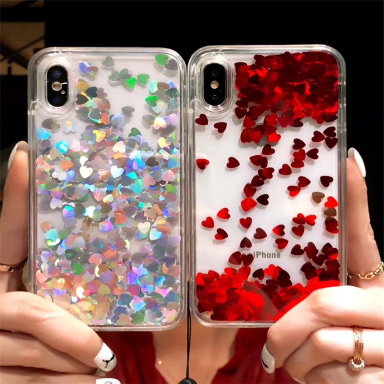 2019 New Gifts Shining Glitter Dynamic Liquid Quicksand Soft Tpu Phone