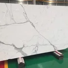 Hot sale natural stone calacatta white marble slab price
