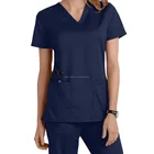2018 Custom Polyester Cotton Spandex Scrub Suit Designs For Women