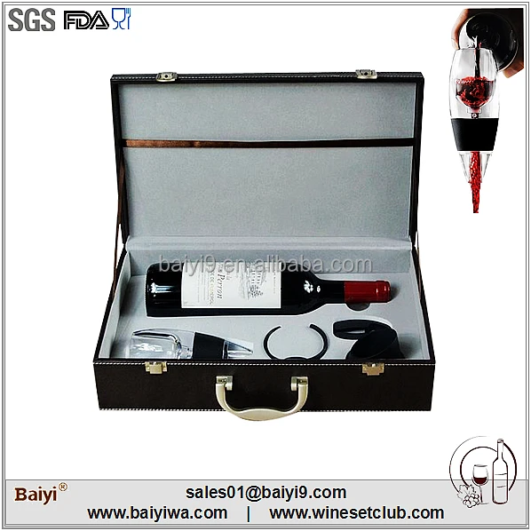 one bottle wine gift set with leather case