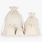 Wholesale Natural Cotton Storage Laundry Favor Holder Fashion Jewelry Pouches Gift Shoe Canvas Drawstring Bag