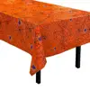 Decorative Halloween Table Covers Spooky Spider Web Themed Table Cloth PE Printed Black & Orange Tablecloths 54 x 108 Inches