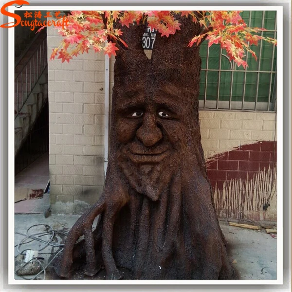 wholesale outdoor plastic large artificial fake tree trunks fiberglass