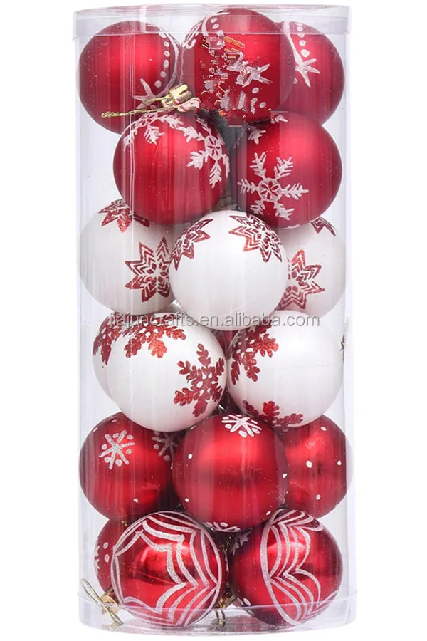 24pcs 60mm painting & glittering christmas tree pendants