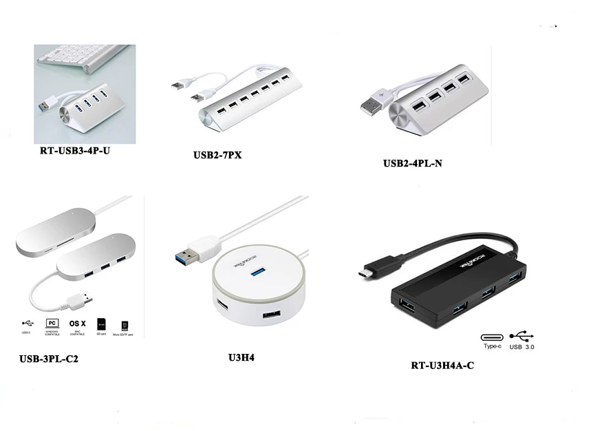 Shen zhen factory Ultra Slim Portable 4 USB 3.0 data hub splitter for PC 