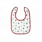 2-layer front 100% cotton, back PVC materialchristening baby bib