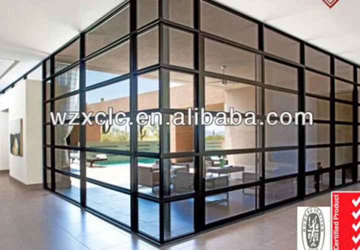 Exterior Fixed Aluminum Frame Insulated Tempered Glass Wall Panels