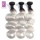 Cuticle aligned virgin hair silver grey human hair 1Bgray ombre hair extensions