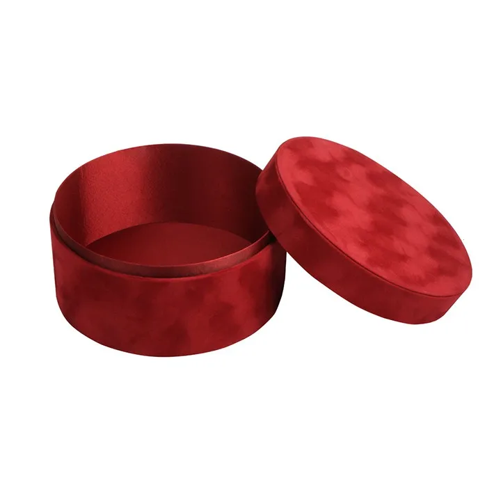 high-end round velvet gift box flower box wholesale for flower