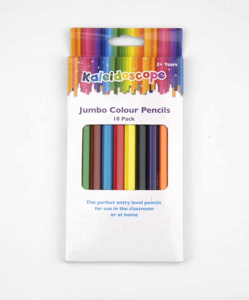 10 colors new design thick wooden coloured pencil