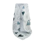 Digital Printing Custom Lovely Heart 100% Pure Silk Twill Scarf and Hijab for Girls