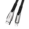 Hot Sell Metal Head 2.1A Fast Charging USB Flat Cable 3D Zinc Alloy Micro USB Data Cable For Iphone