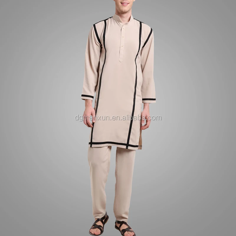 New Design Men Thobe Fashion Popular Muslim Men Suit Abaya Simple Style Turkey Abaya (2).jpg
