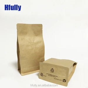 custom kraft paper bags coffee bag flat bottom 250g 500g coffee