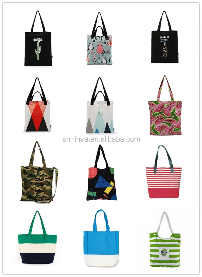 Wholesale Factory price custom blank canvas bangkok tote bags