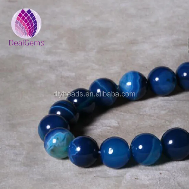 blue striped agate beads