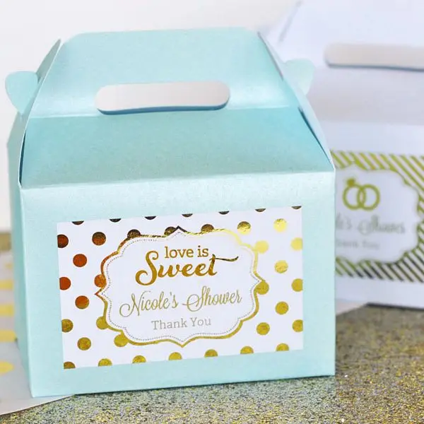 gift paper packaging gable box with handle for wine