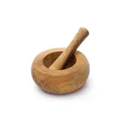10Cm Mini Size Olive Wooden Mortar And Pestle Set