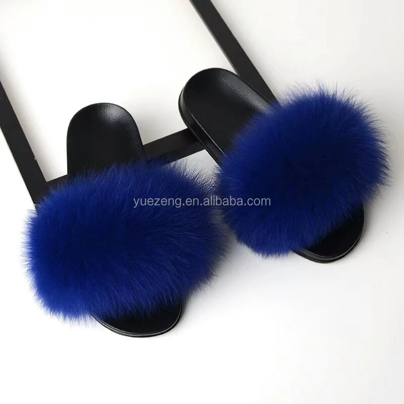 cheap fur slides