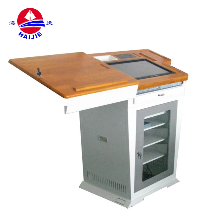 New Design Wooden Aluminium Classroom Use Digital Multi Media Focus Podium Modern Pulpit