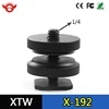 1/4 Double Screw Flash Light Stand Hot Shoe Adapter to 3/8 Double Screw Camera Tripod Mount Screw