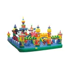 Outdoor Disny castle Inflatable 0.55mm PVC inflatable fun city for kids