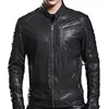 Make to order good sell lamg nappa genuine black mens leather coats bomber jacket