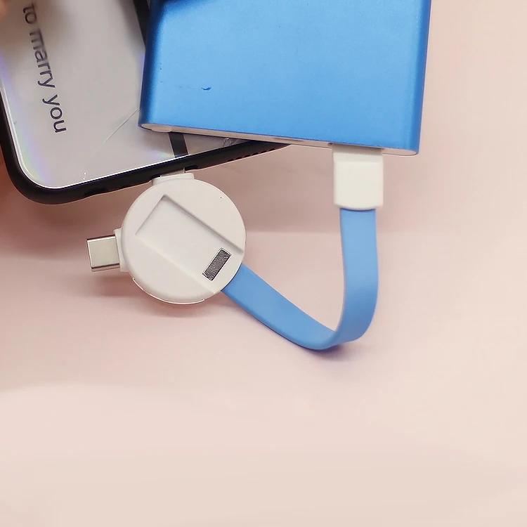 Peiba Portable 3in1 magnetic micro usb cable with keychain fast keyring usb data magnetic cable for IOS for Android for Type C - ANKUX.COM