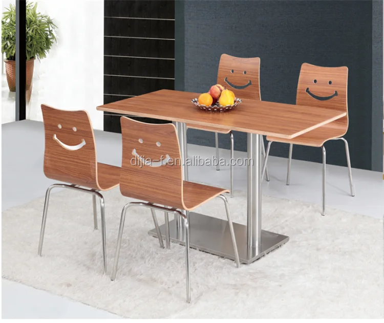fast food restaurant <strong>dining</strong> set plywood dining table and chair