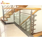 New Design Stainless Steel Framed Glass Balustrade Stairs Railings For Sale