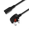 1 Metre Black Figure 8 Mains Power Extension Cord UK 3 Pin Cord IEC C7 Lead