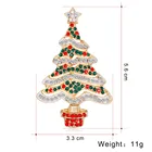 Christmas Gifts Lapel Pin Cheap Tree Badge Rhinestone Metal Brooch
