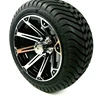 12" Vortex Machined/Black Golf Cart Wheels and 215/30-12 Street Golf Cart Tires - Set of 4