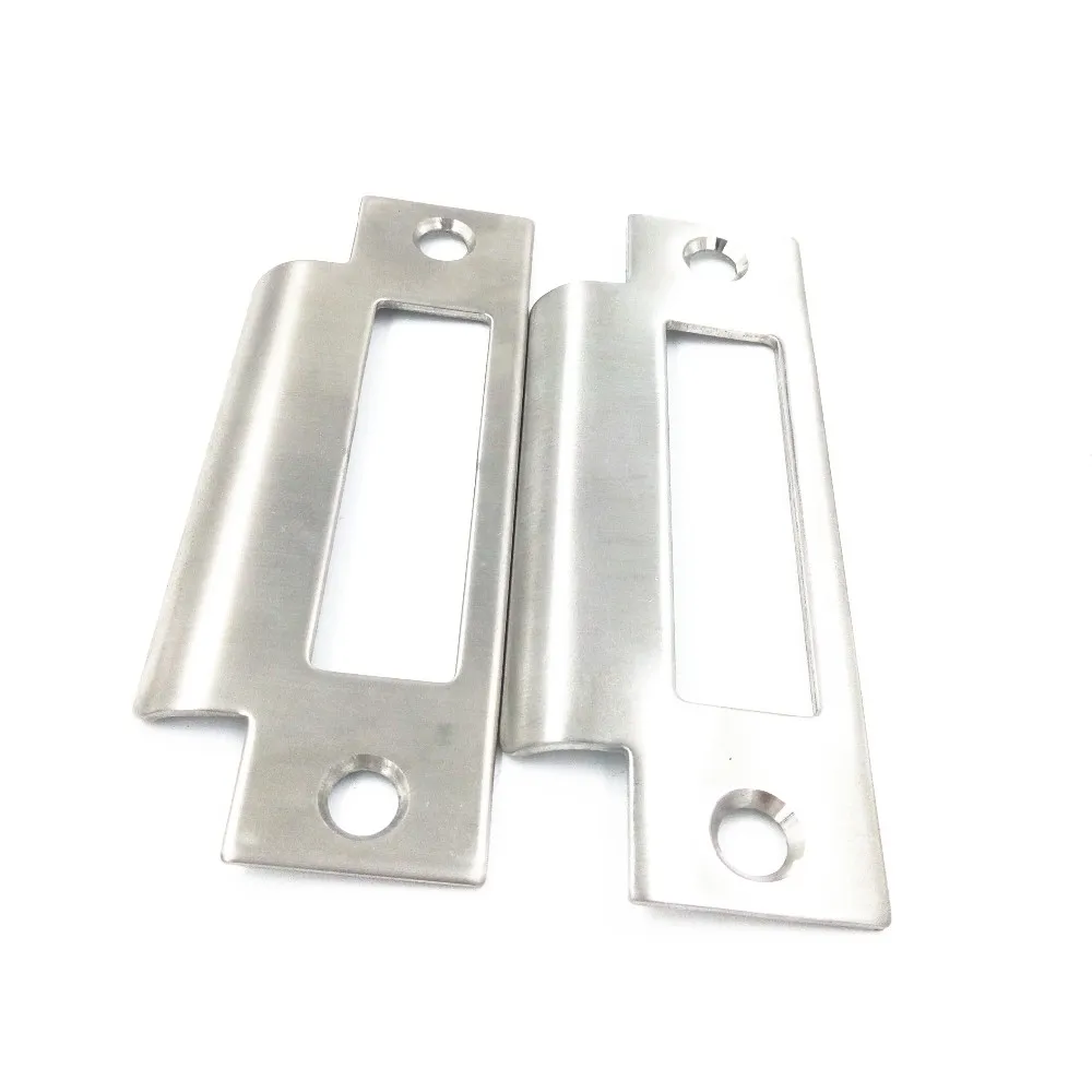 Custom Sliding Wooden Door Lock Cover Strike Plate Stainless Steel