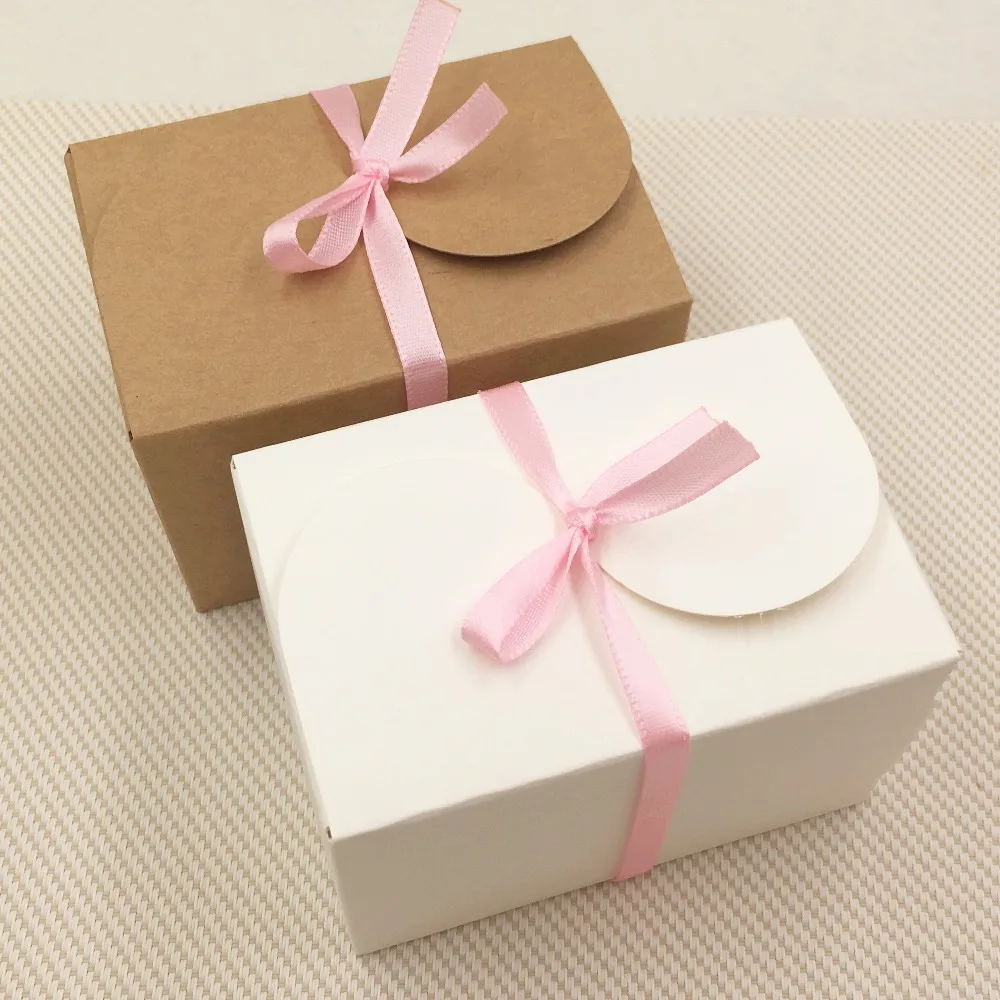 cardboard paper gift box craft paper with ribbon