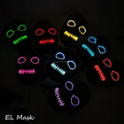 Hot Selling EL Wire Masquerade Party Mask Round Eye Zombie Monster Scared Led Neon Mask for Halloween