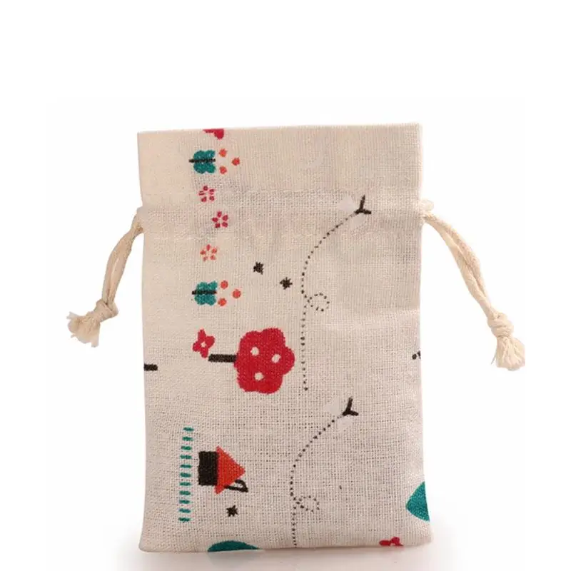 custom cotton linen chopsticks tableware packing drawstring