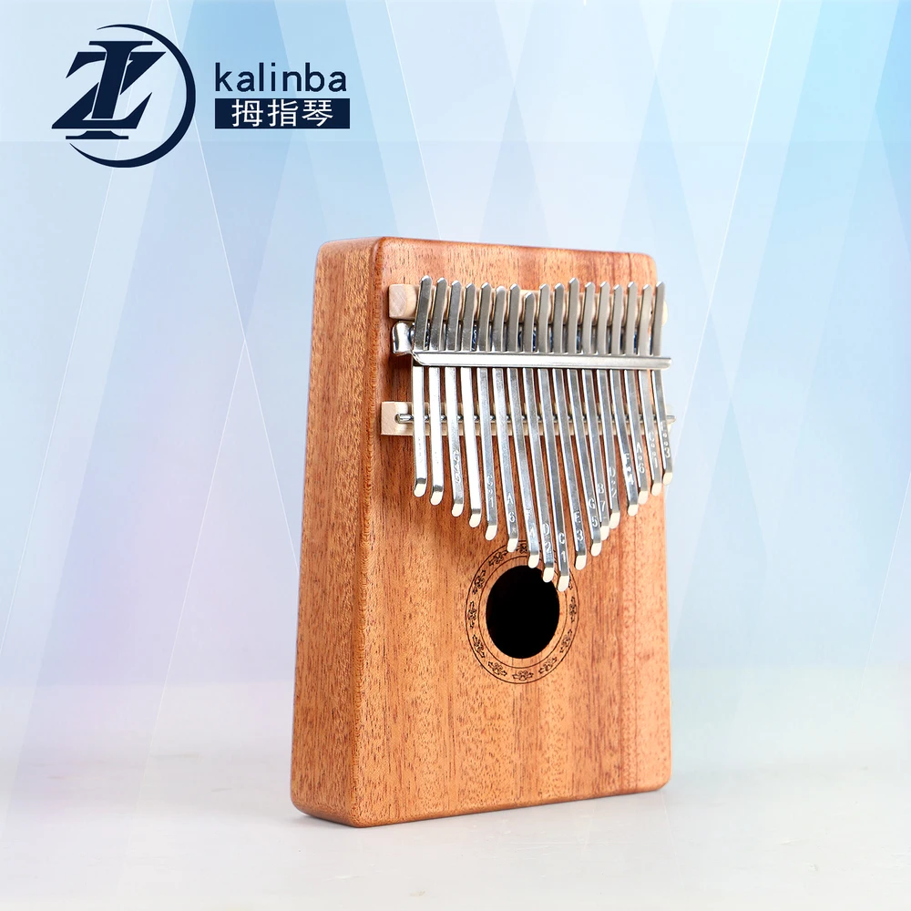 17 键 kalimba 拇指钢琴固体手指钢琴桃花心木身体