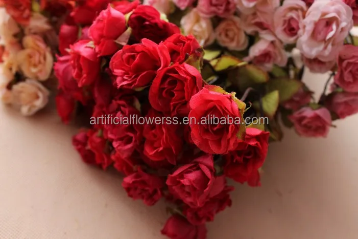 heads hot sell artificial flower arrangements silk rose flower